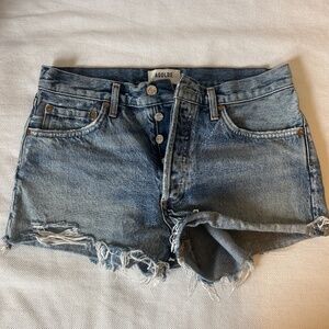 Agolde denim cut off shorts